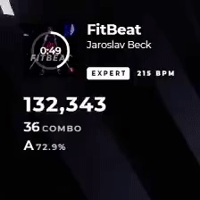 Cropped visual of Beat Saber stats during play